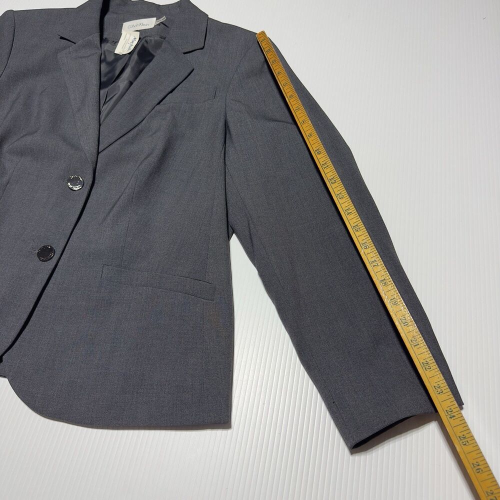 Calvin Klein Women’s Blazer Size 16W Gray Charcoal Office Career Jacket NEW - Picture 8 of 8